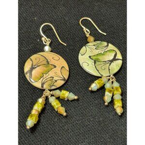 Handcrafted Butterfly Dangle Earrings With Beads